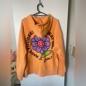 ASOS Orange and purple graphic retro flower hoodie